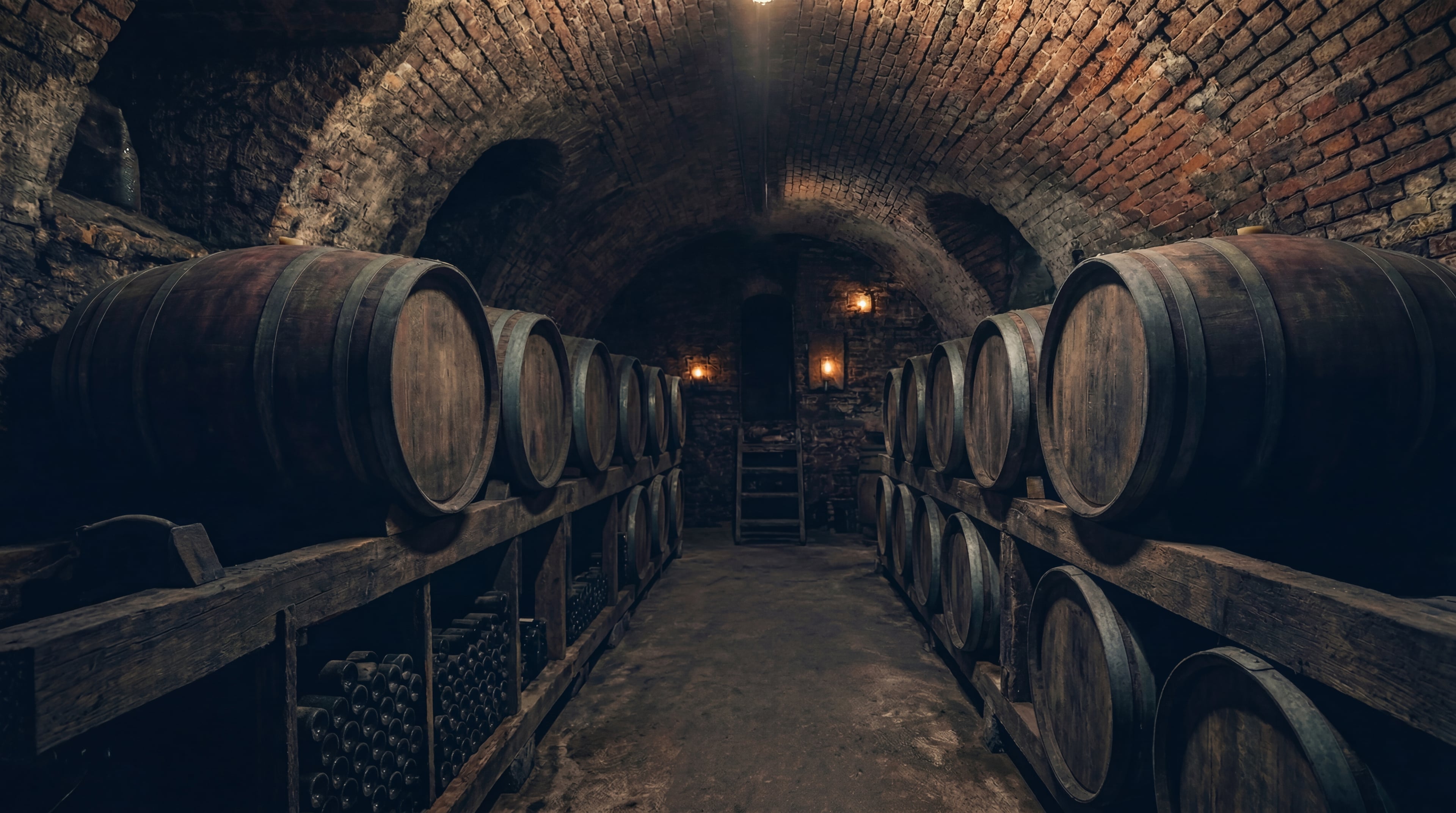 Wijngaard in de avondzon